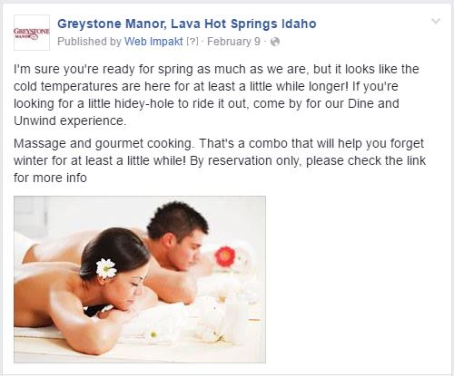 Greystone Manor Facebook Boost Post